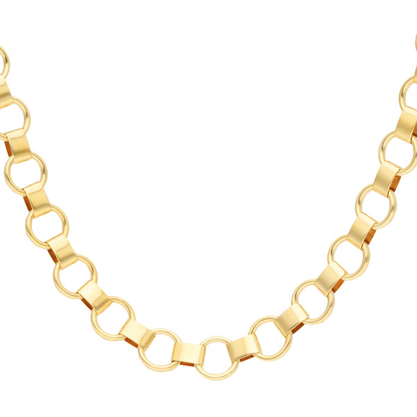 9ct Yellow Gold Circle Link Chain Necklace