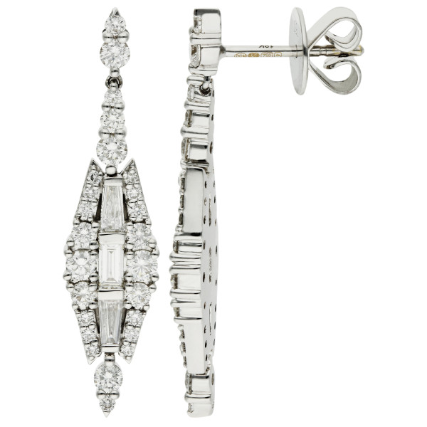 18ct White Gold 1.75ct Diamond Drop Earrings