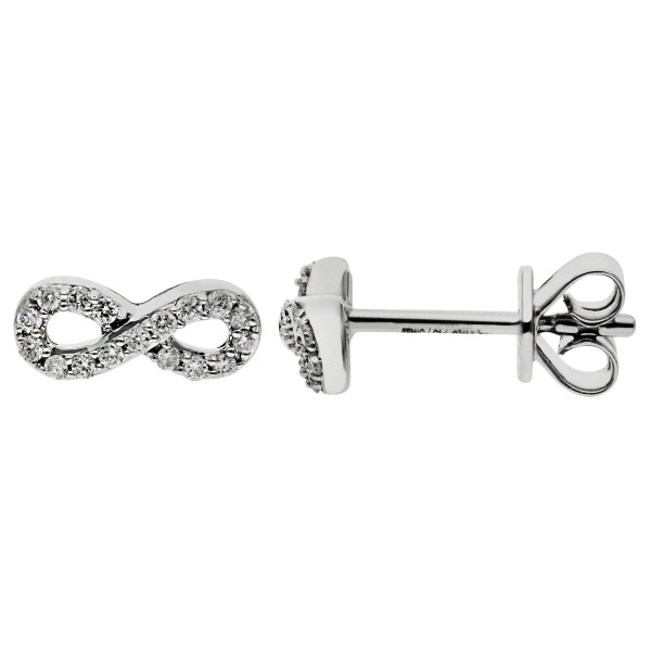 9ct White Gold Diamond Earrings