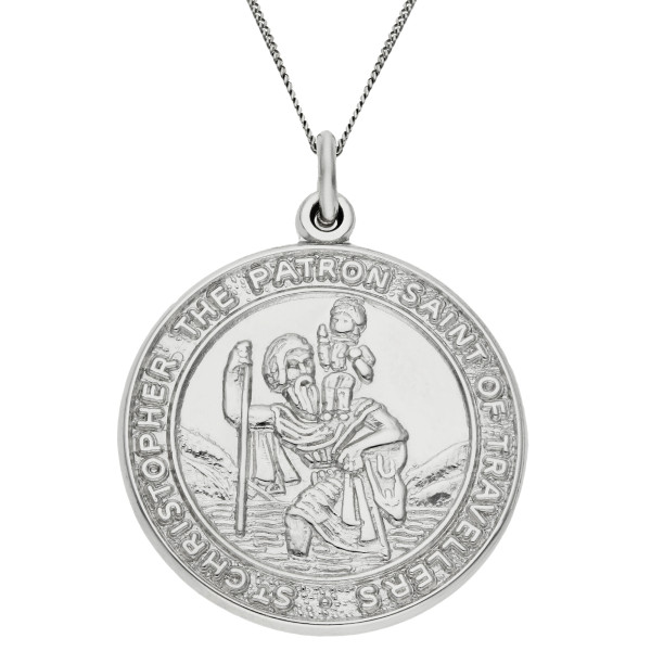 9ct White Gold St Christopher Pendant