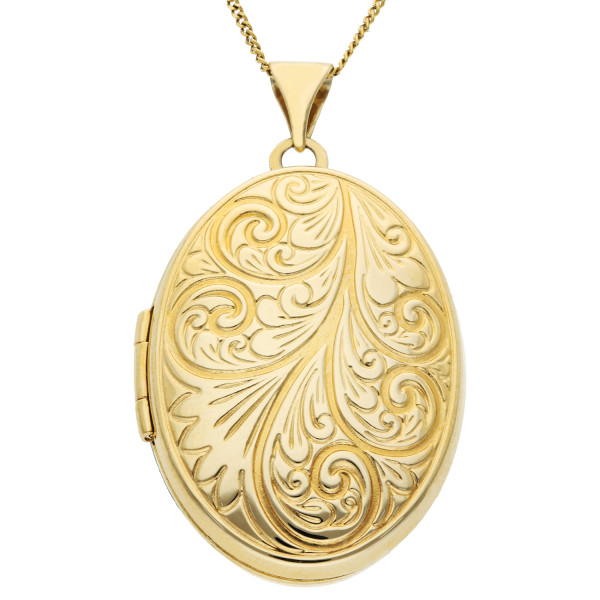9ct Yellow Gold Oval Embossed Locket