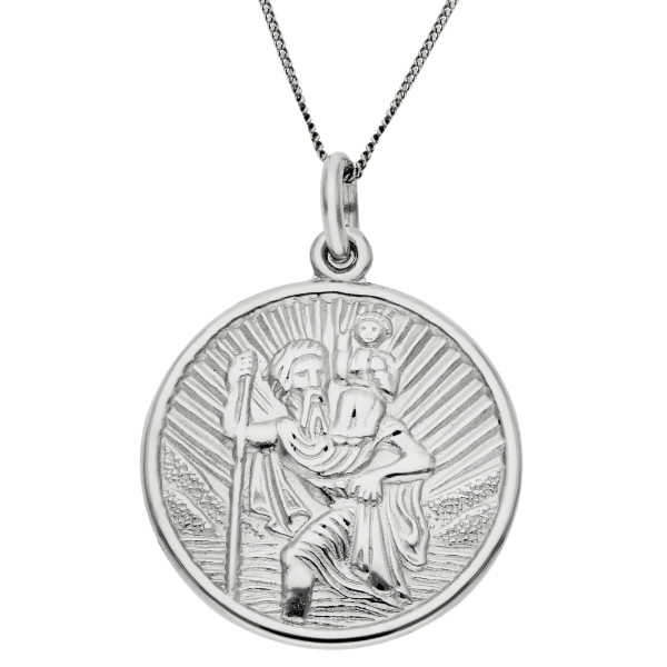 9ct White Gold St Christopher Pendant
