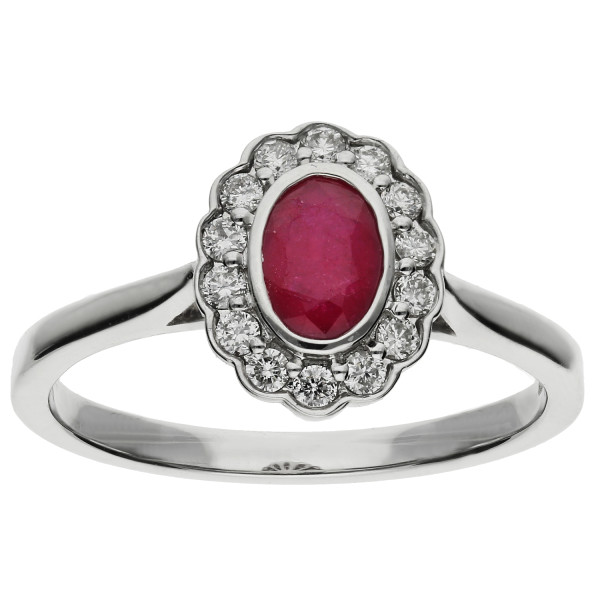 9ct White Gold 0.50ct Ruby Cocktail Ring