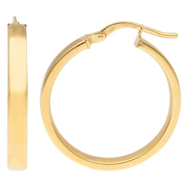 9ct Yellow Gold 23mm Square Edge Hinged Hoops