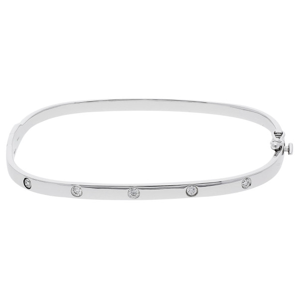 9ct White Gold 0.20ct Diamond Bangle