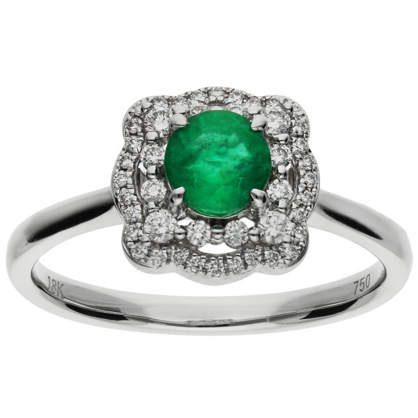 18ct White Gold 0.40ct Emerald Cocktail Ring