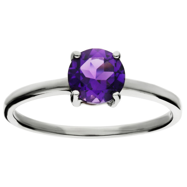 9ct White Gold 0.68ct Amethyst Solitaire Ring