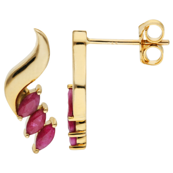 9ct Yellow Gold Ruby Fancy Stud Earrings