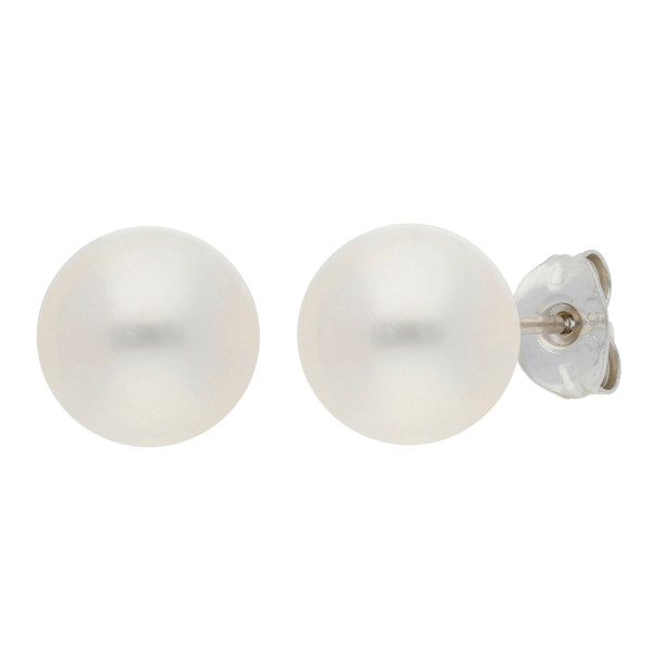 18ct White Gold 8mm Cultured Pearl Stud Earrings