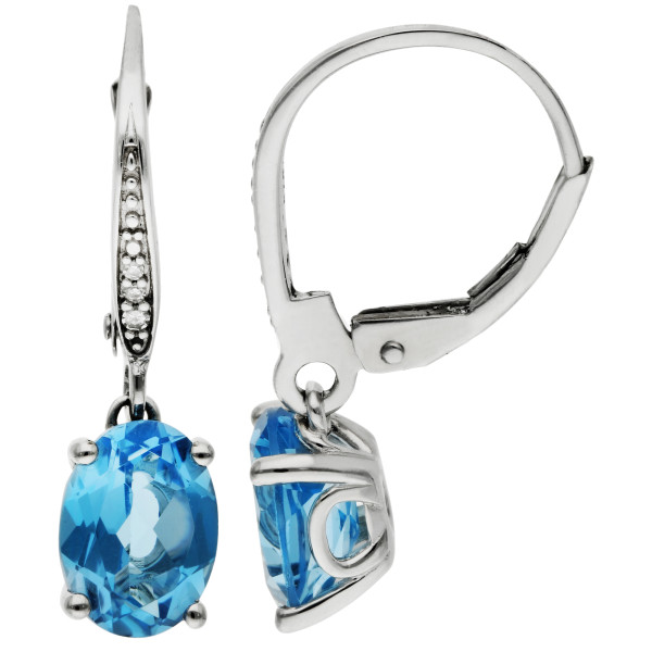 9ct White Gold 4.00ct Topaz Drop Earrings