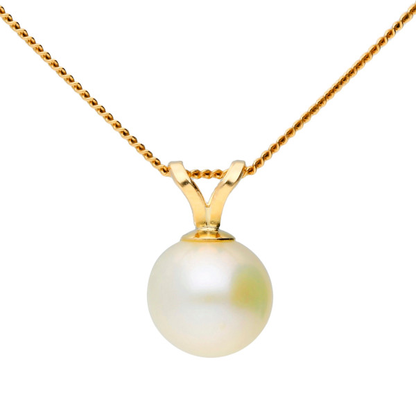 9ct Yellow Gold 7mm Freshwater Pearl Pendant