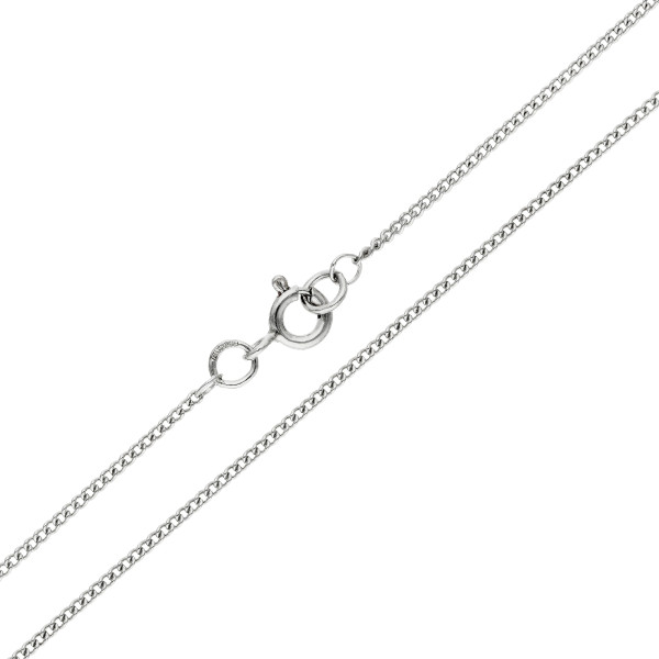 1.37mm 9ct White Gold Curb Chain