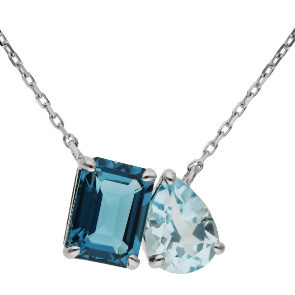 9ct White Gold Topaz Necklace