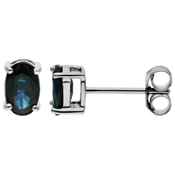 9ct White Gold 1.20ct Sapphire Earrings