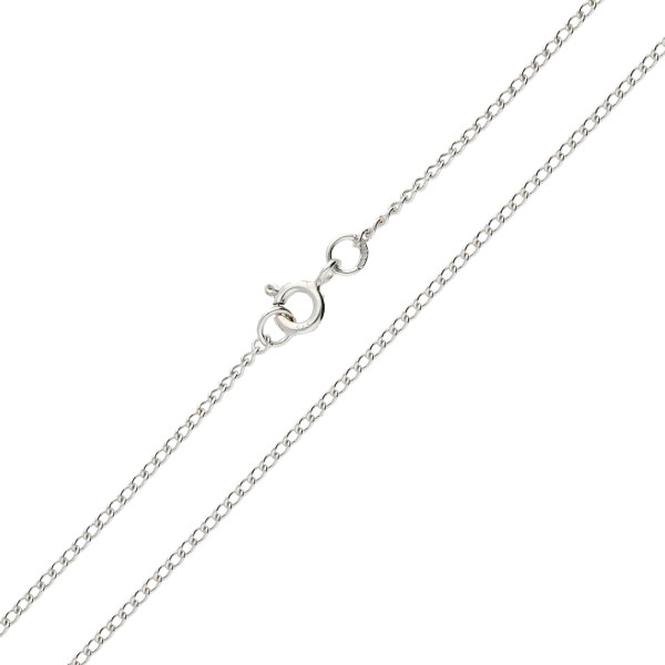 1.64mm 9ct White Gold Curb Chain
