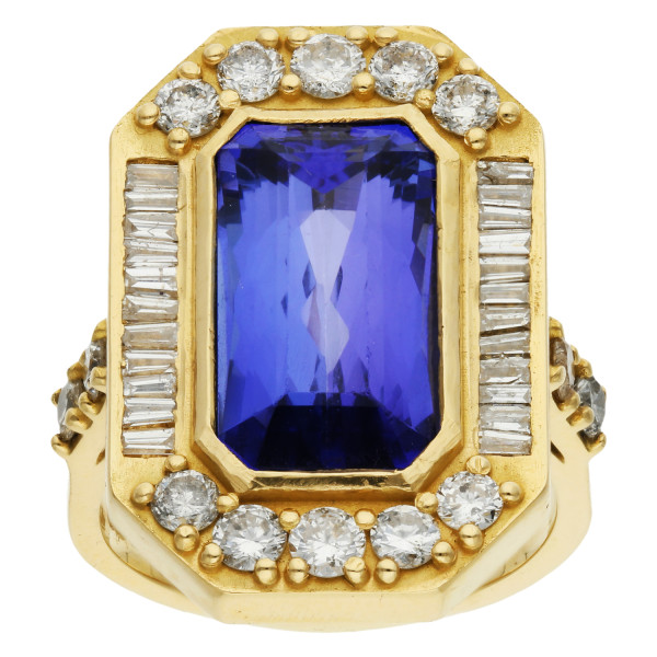 14ct Diamond & Tanzanite Dress Ring