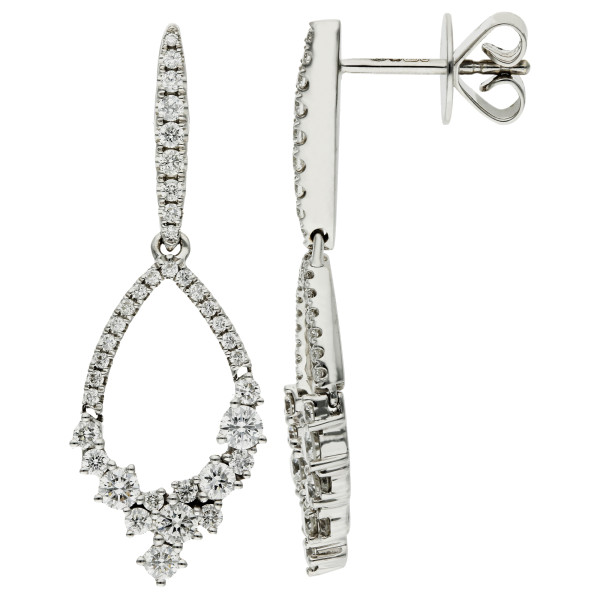 18ct White Gold 1.00ct Diamond Drop Earrings