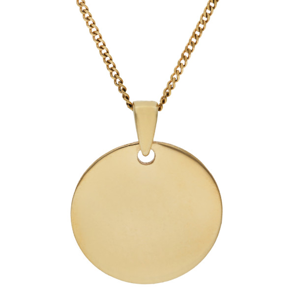 9ct Yellow Gold Engravable Disc Pendant