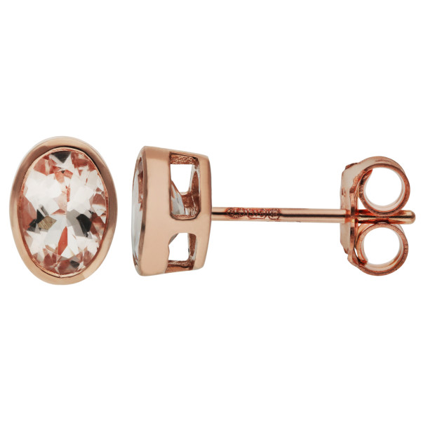 9ct Rose Gold 0.95ct Morganite Earrings 