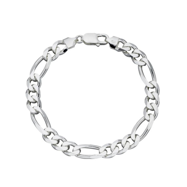 Men's Sterling Silver Heavyweight Figaro Chain 8.5" Bracelet