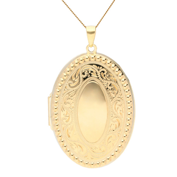 9ct Yellow Gold Oval Embossed Locket