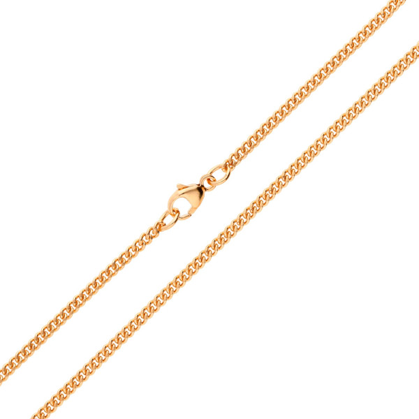 9ct Rose Gold 2.11mm Filed Curb Chain Necklace