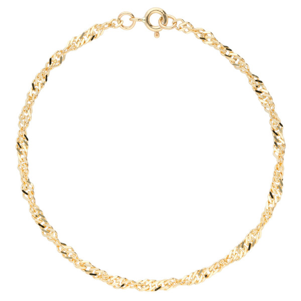 9ct Yellow Gold 3.10 mm Twisted Curb Chain Bracelet