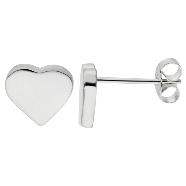Sterling Silver Heart Stud Earrings