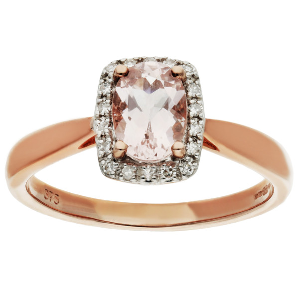 9ct Rose Gold 0.67ct Morganite Cocktail Ring