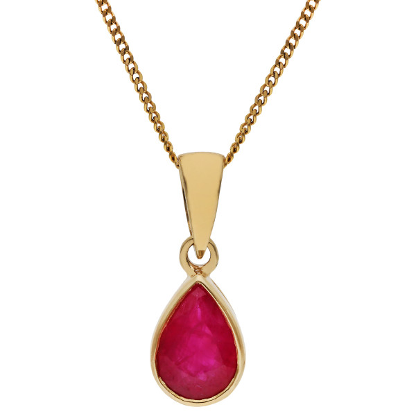 9ct Yellow Gold 0.80ct Ruby Pendant