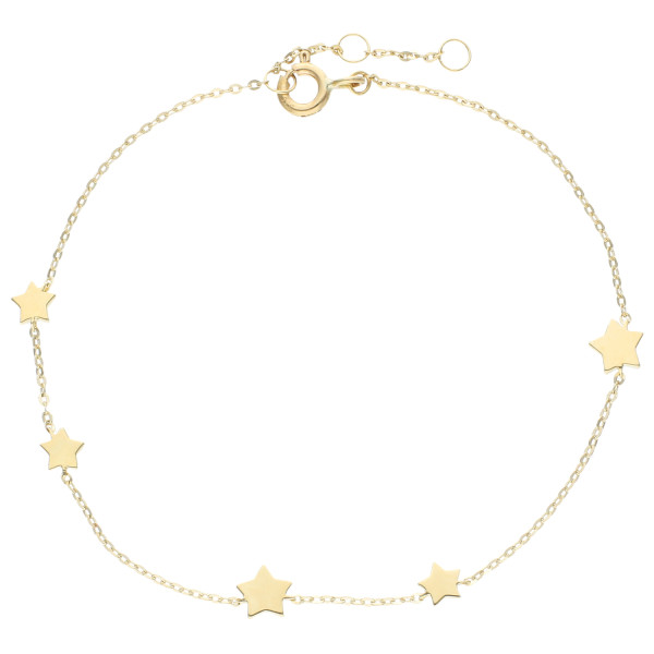 9ct Yellow Gold Star Bracelet