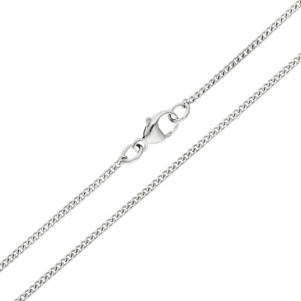 1.59mm Faceted 18ct White Gold Curb Chain