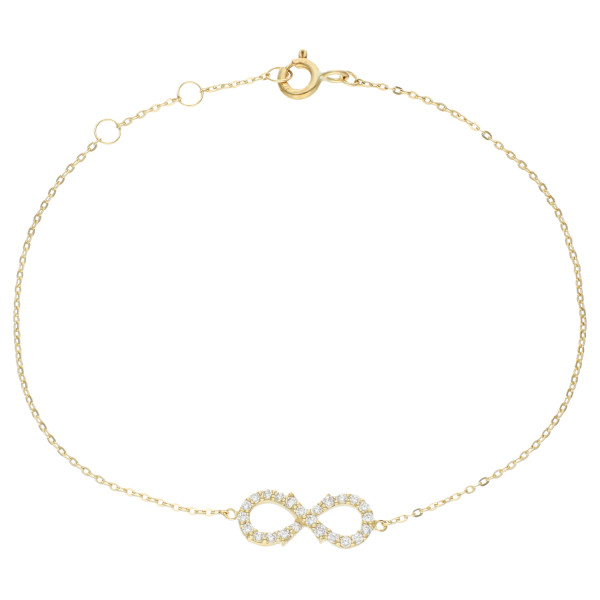 9ct Yellow Gold Cubic Zirconia Infinity Bracelet