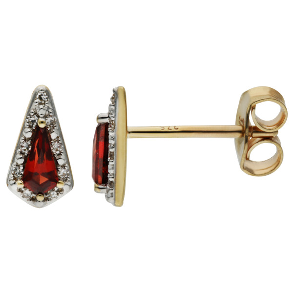 9ct Gold 0.30ct Garnet Stud Earrings