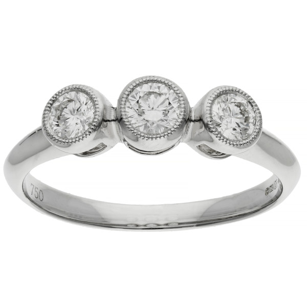 18ct White Gold 0.44ct Diamond Three Stone Ring