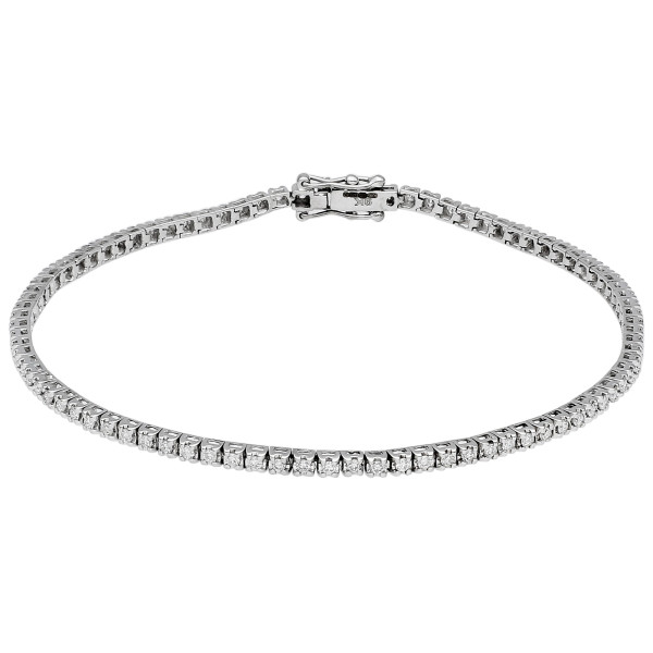 9ct White Gold & Diamond Tennis Bracelet