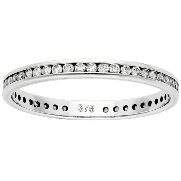 9ct White Gold 0.27ct Diamond Full Eternity Ring