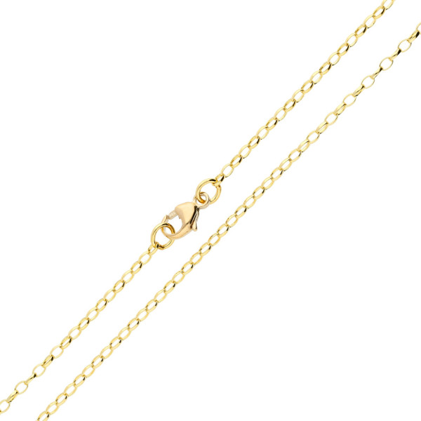 18ct Yellow Gold 1.84mm Oval Link Belcher Chain