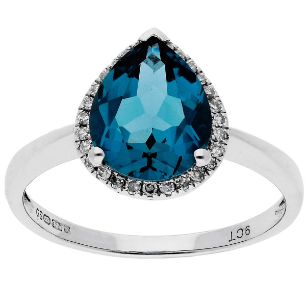 9ct White Gold 2.50ct Topaz Cocktail Ring