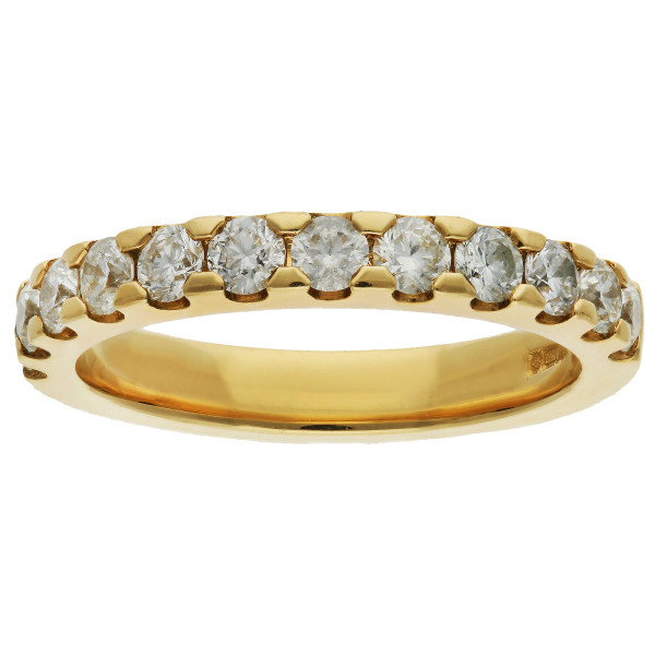 18ct Yellow Gold 0.78ct Diamond Half Eternity Ring