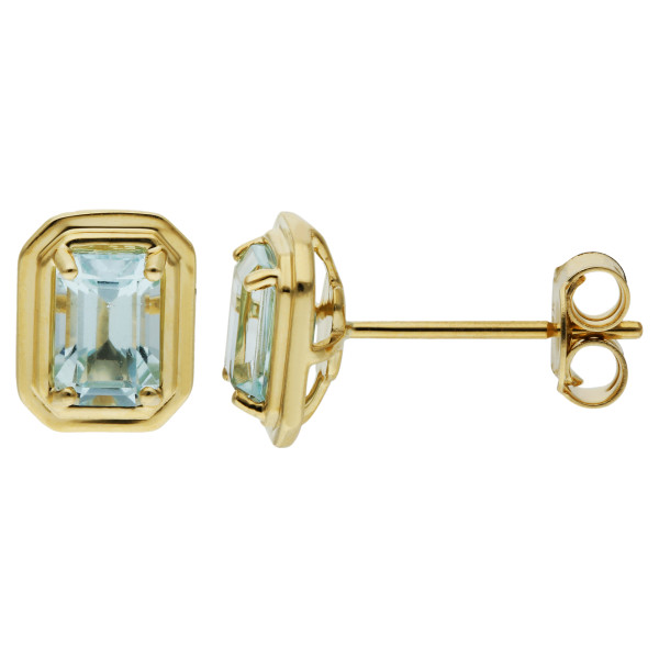 9ct Yellow Gold 1.20ct Aquamarine Earrings