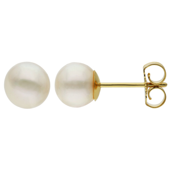 18ct Yellow Gold 6mm Cultured Pearl Stud Earrings