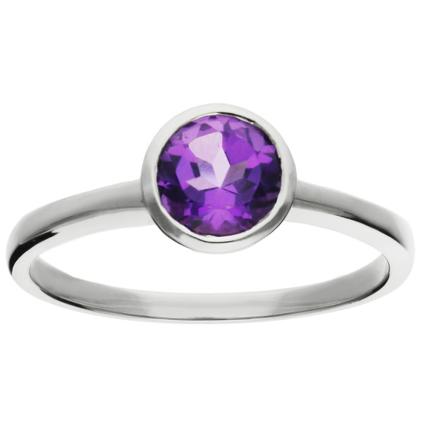 9ct White Gold 0.68ct Amethyst Solitaire Ring