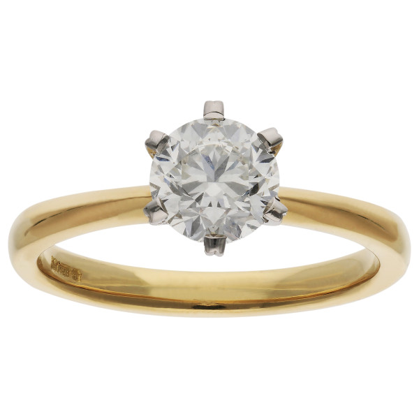 18ct Yellow Gold 1.00ct Diamond Solitaire Ring