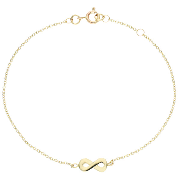 9ct Yellow Gold Infinity Bracelet 