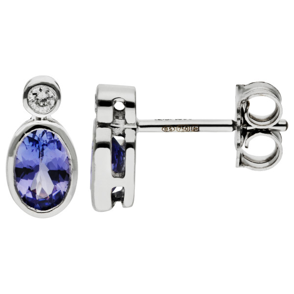 18ct White Gold 0.86ct Tanzanite Stud Earrings