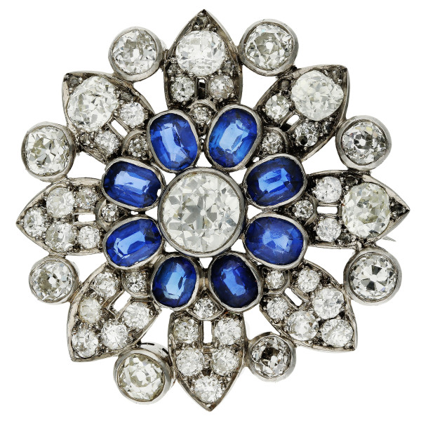 Diamond & Sapphire Brooch