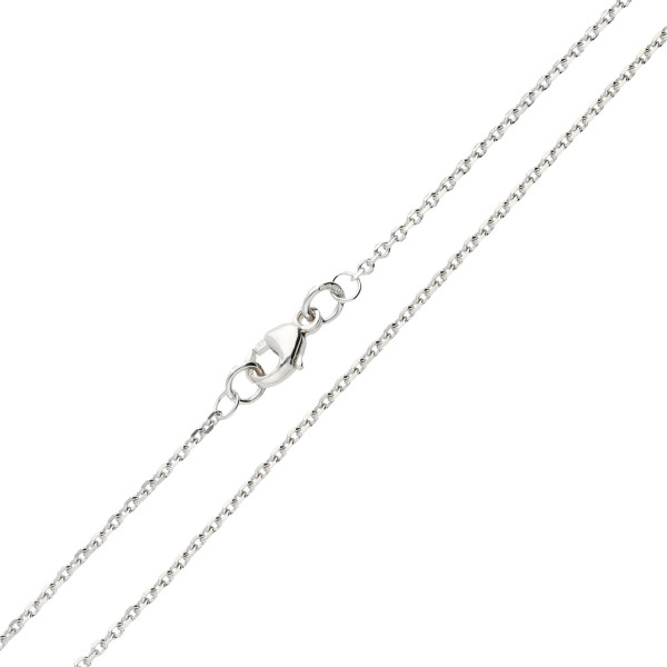 9ct White Gold 1.46mm Close Link Filed Trace Chain