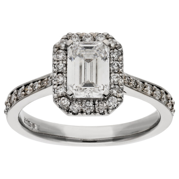 Platinum 1.09ct Lab-Grown Diamond Halo Ring