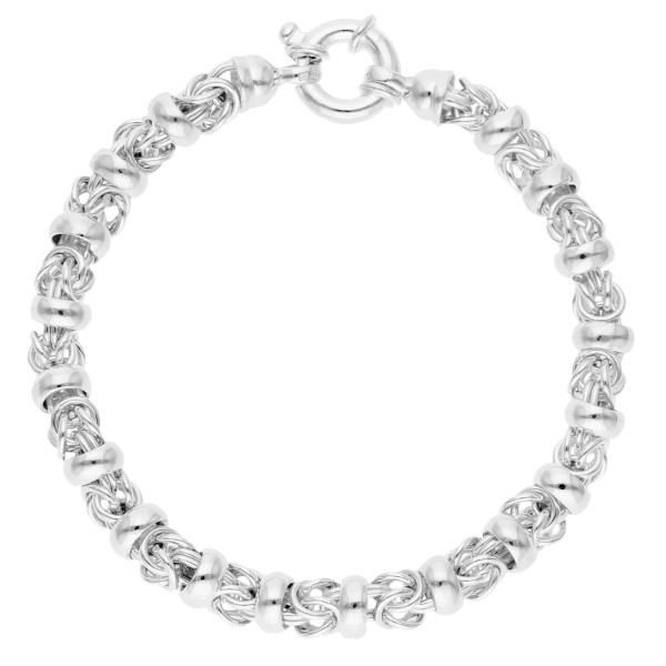 Sterling Silver 7.2mm Fancy Handmade Bracelet